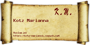 Kotz Marianna névjegykártya